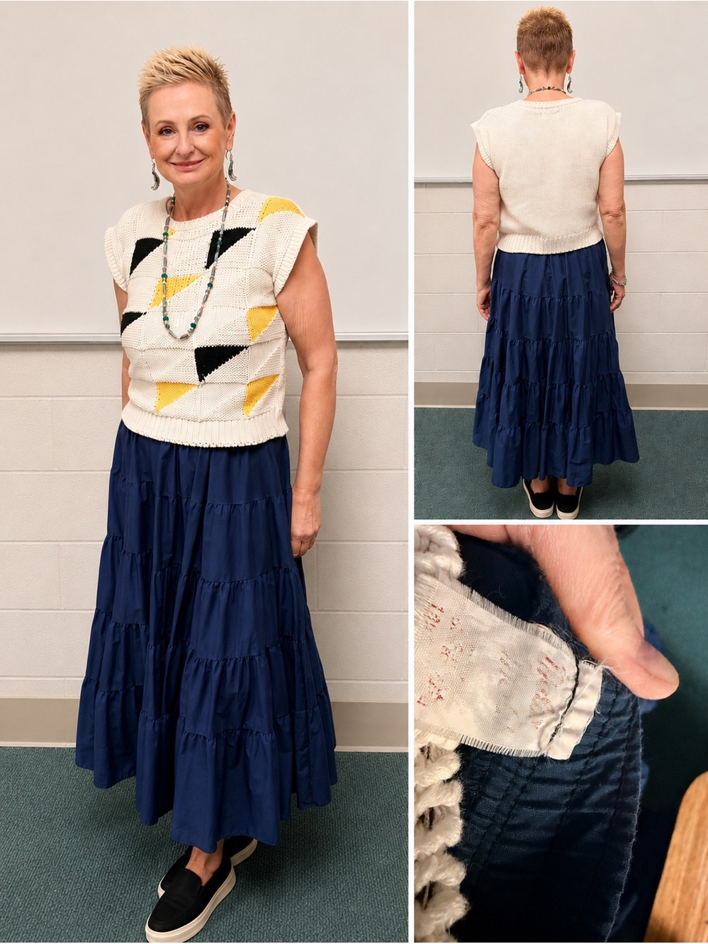 Vintage Tiered Maxi Skirt Set